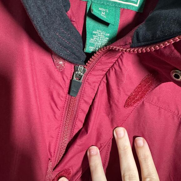 L.L.Bean Men's Performance Fleece-Lined Windbreaker Jacket M Red Gorpcore Outdoo - Picture 10 of 12